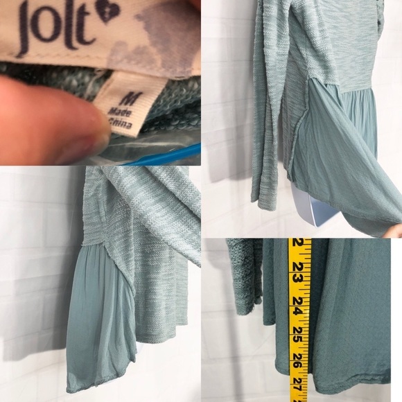 Jolt Aqua Blue Top Lace w Flowey Side Panels M - Picture 8 of 8